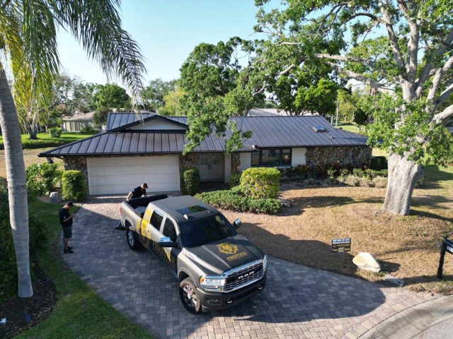 Completed metal roof installation in Southwest Florida