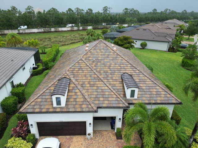 Completed roofing project by Prestige Roofing in Fort Myers, FL
