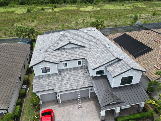 Residential roof project in Siesta Key, FL